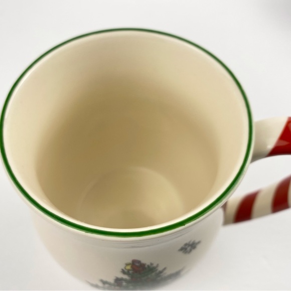 Spode Christmas Tree Mugs Set of Two Peppermint Red Striped Handles - Picture 8 of 9
